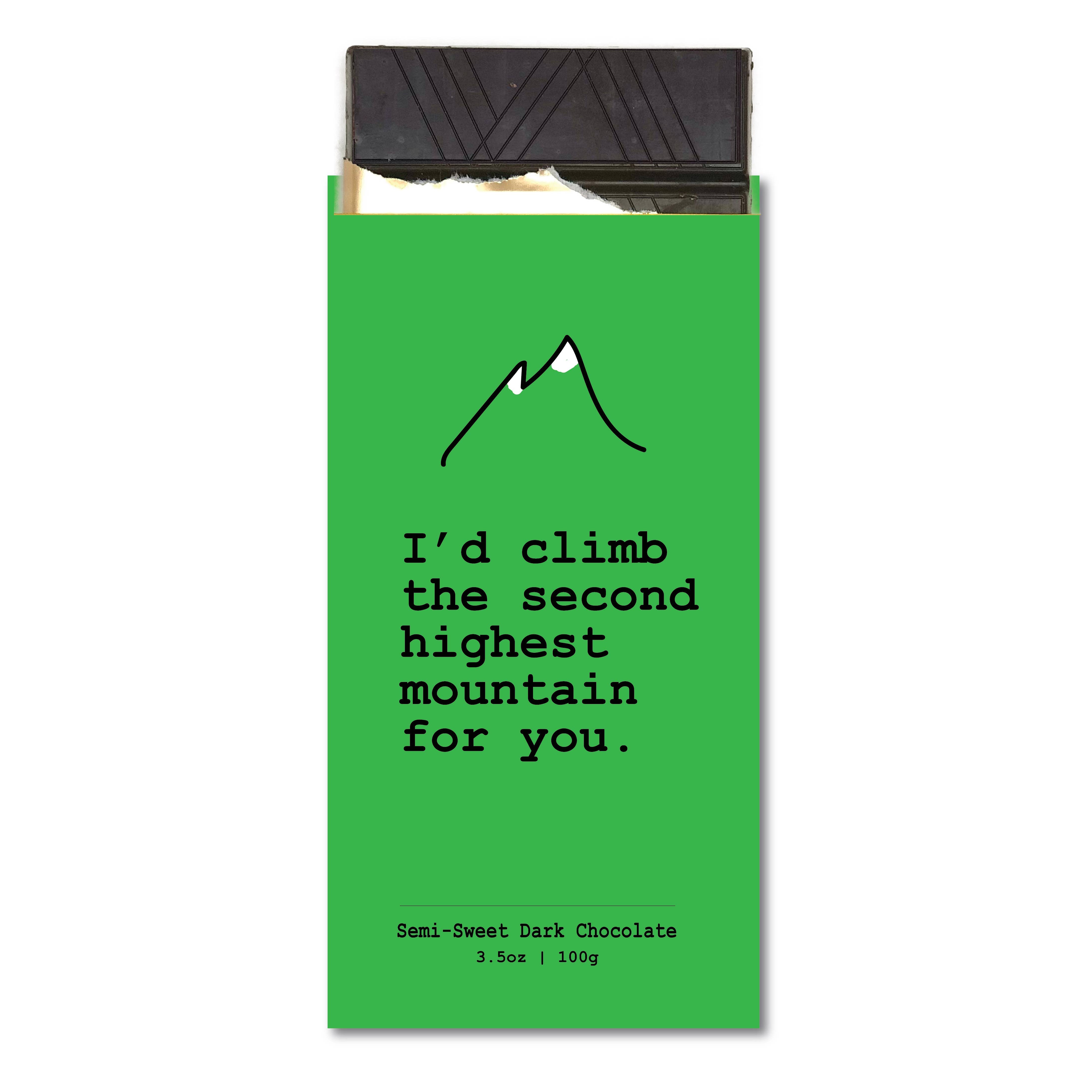 Chocolate Greeting Card - I'd Climb The Second Highest ...