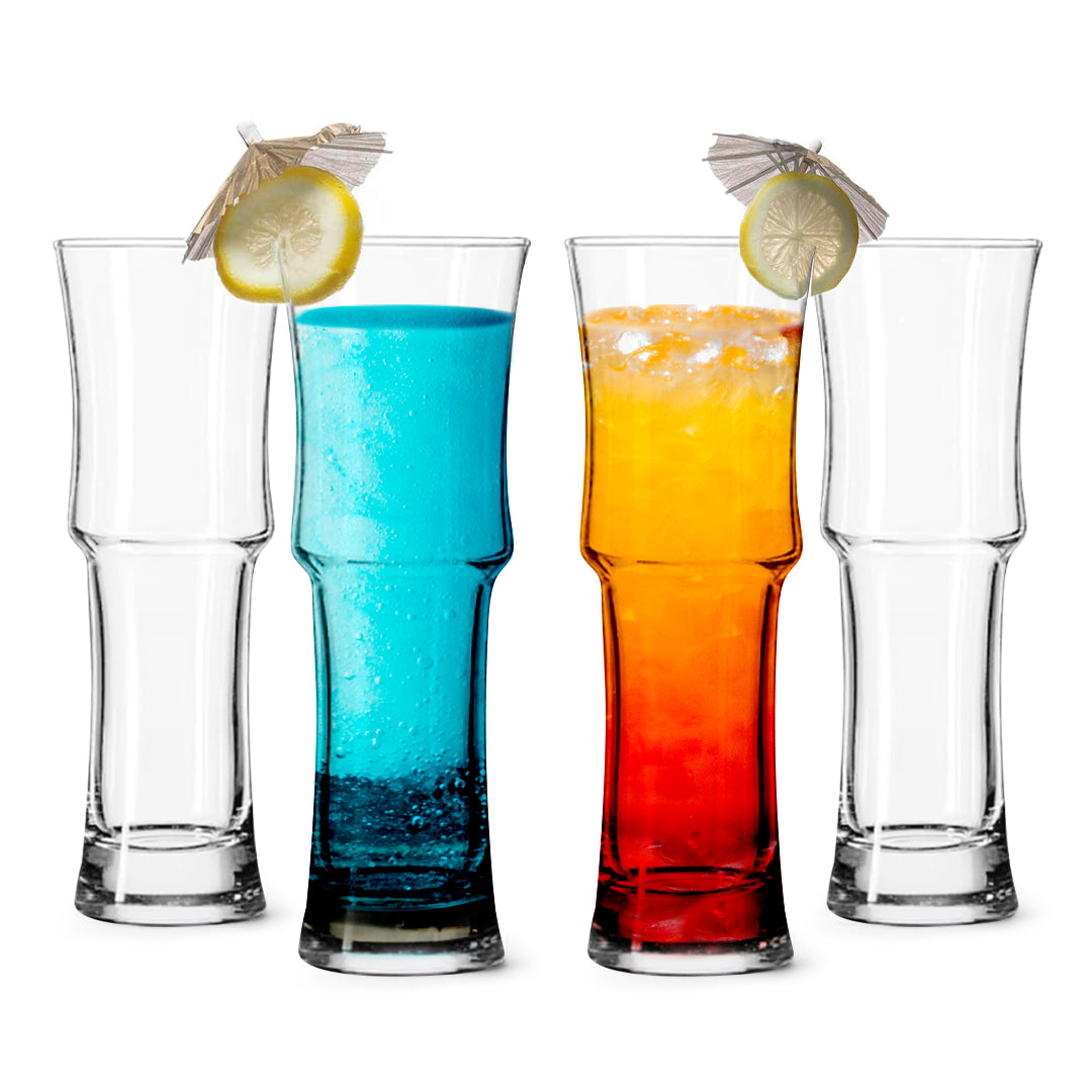 Tall Cocktail Glasses Set of 4 - Handcrafted Cocktail Glass Set (15oz)