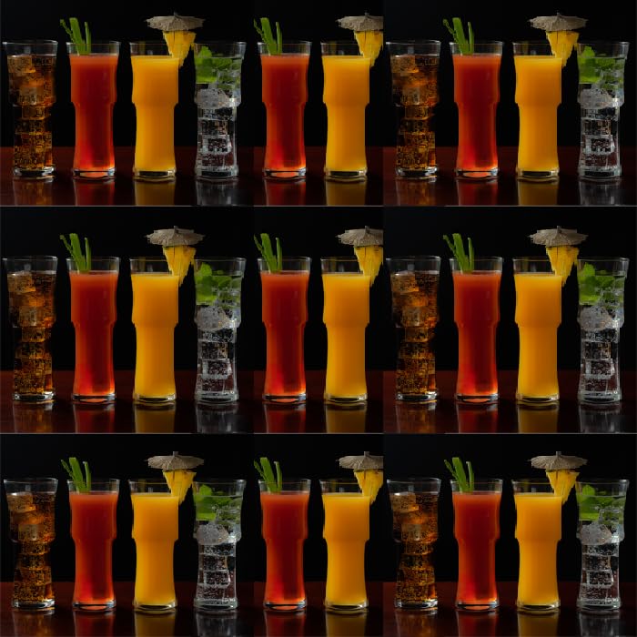 Tall Cocktail Glasses Set of 4 - Handcrafted Cocktail Glass Set (15oz)