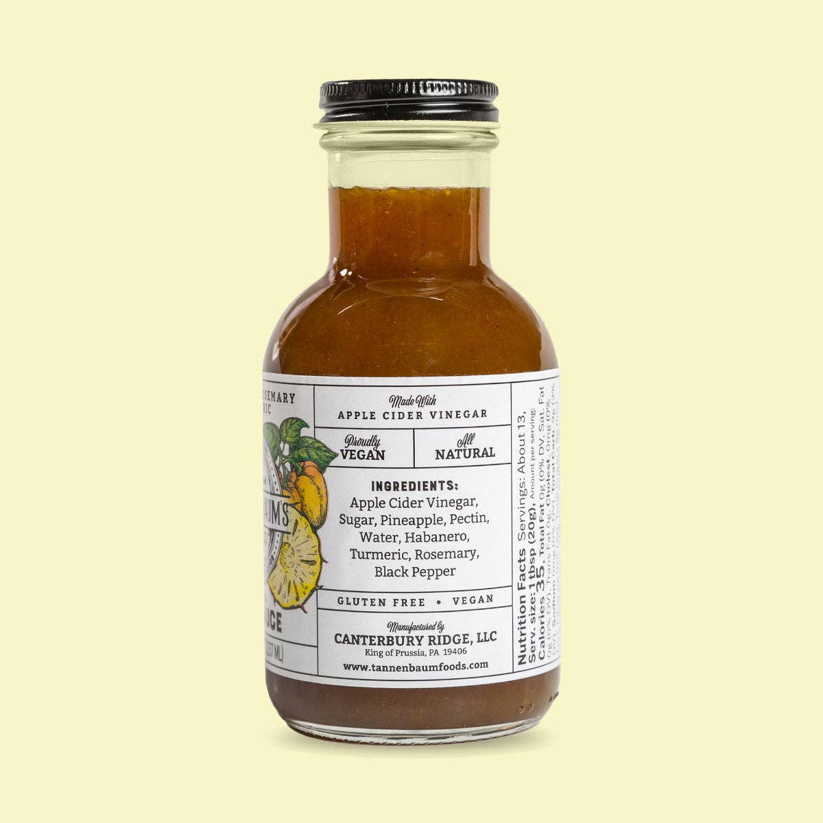 Tannenbaum Foods - Pineapple, Rosemary & Turmeric Botanical Hot Sauce