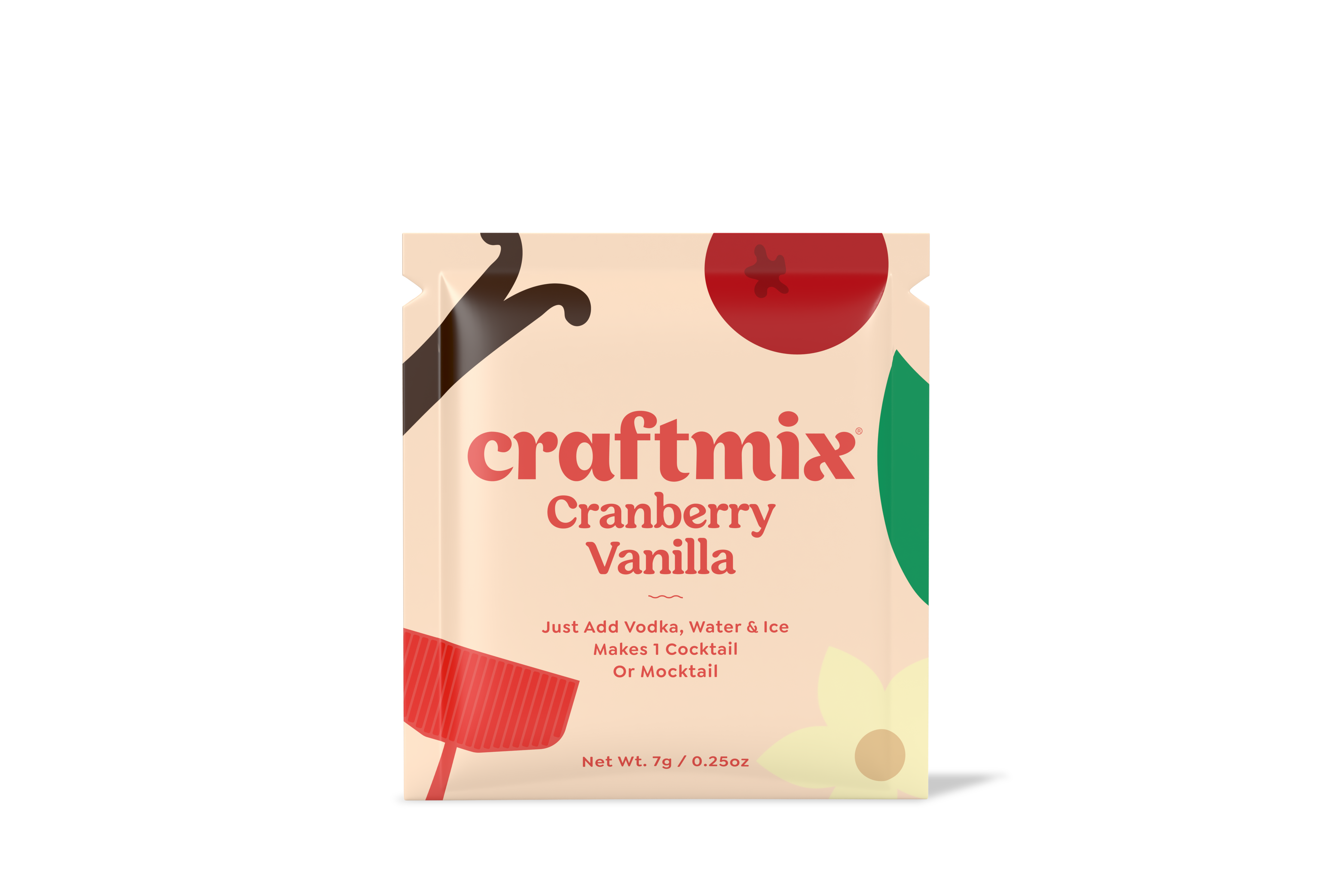 Craftmix - Cranberry Vanilla Cocktail / Mocktail Mixer - Single Packet