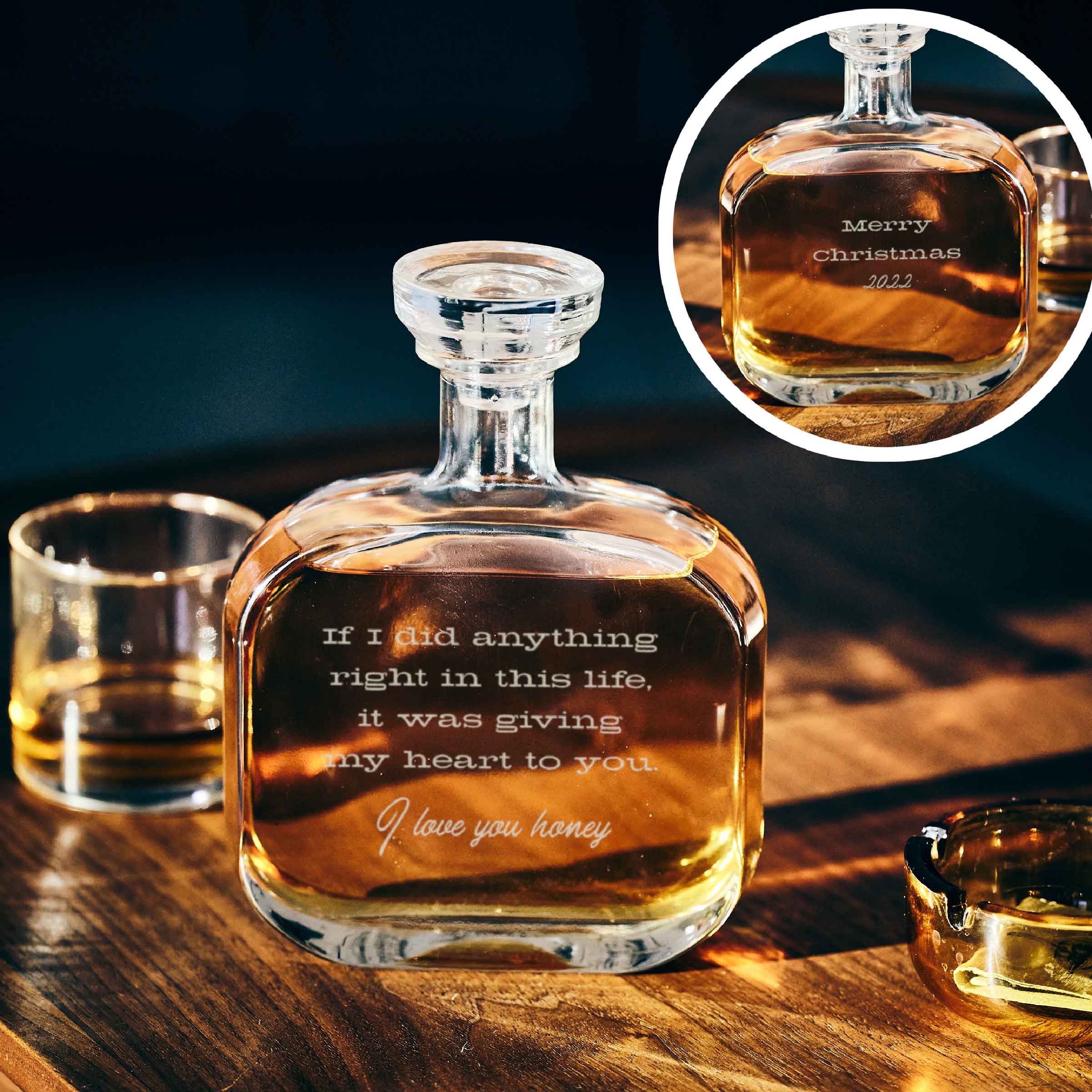 Customized Holiday Gift Personalized Decanter "Anything Right"- Prestige Decanter from RecEtch