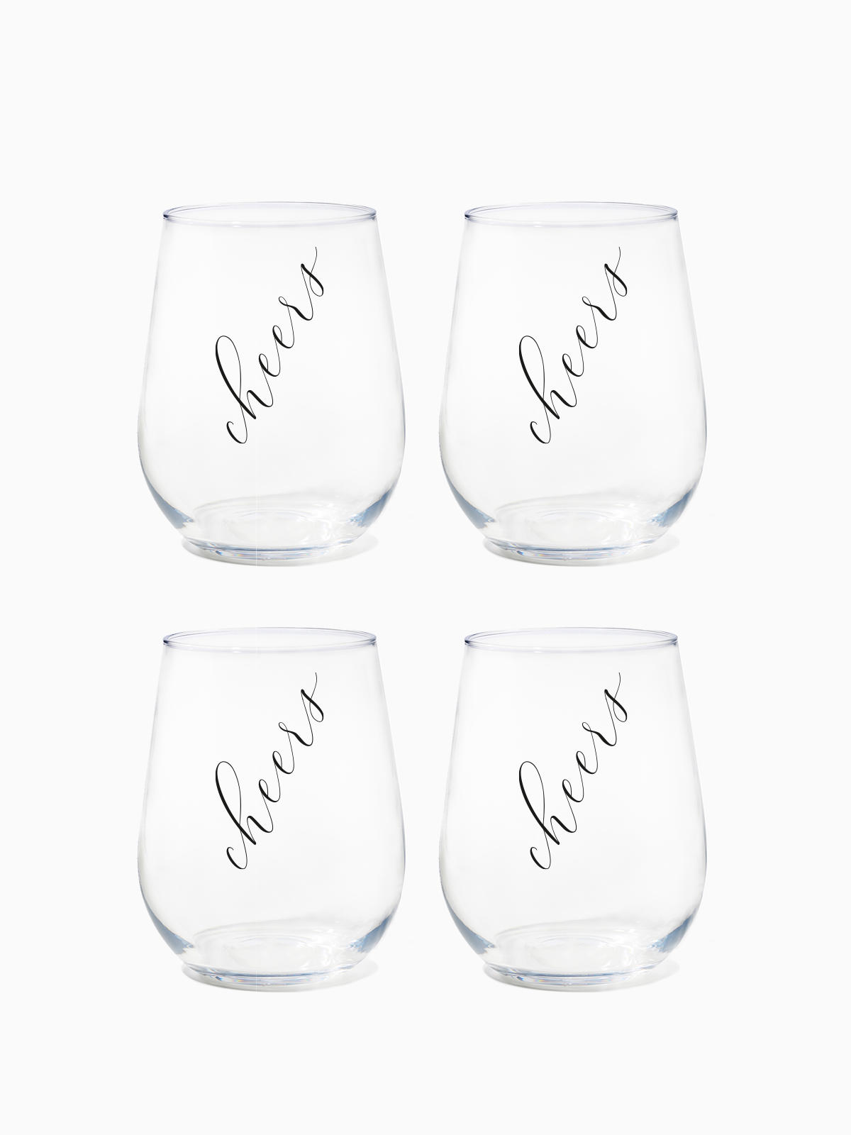 Classic Cheers (Black) - RESERVE 16oz Stemless Wine Tritan™ Copolyester Glass