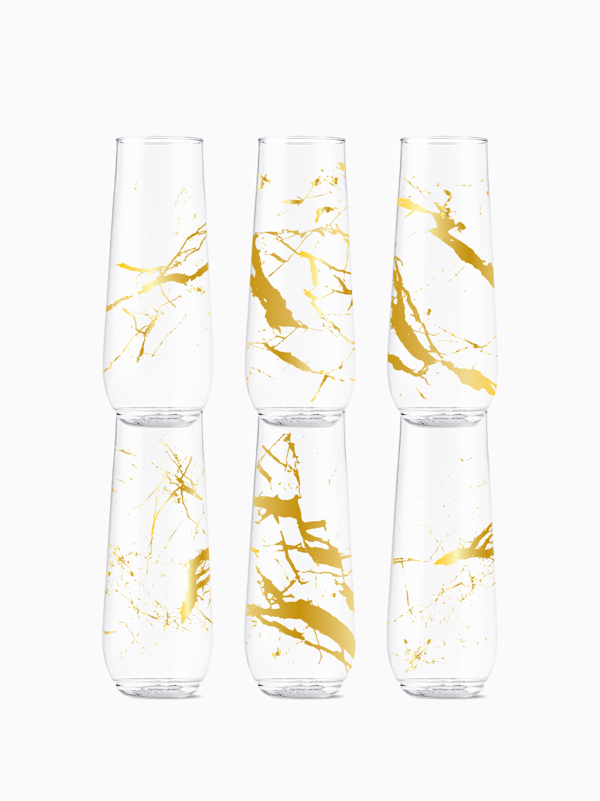 Gold Foil Marble - POP 9oz Flute