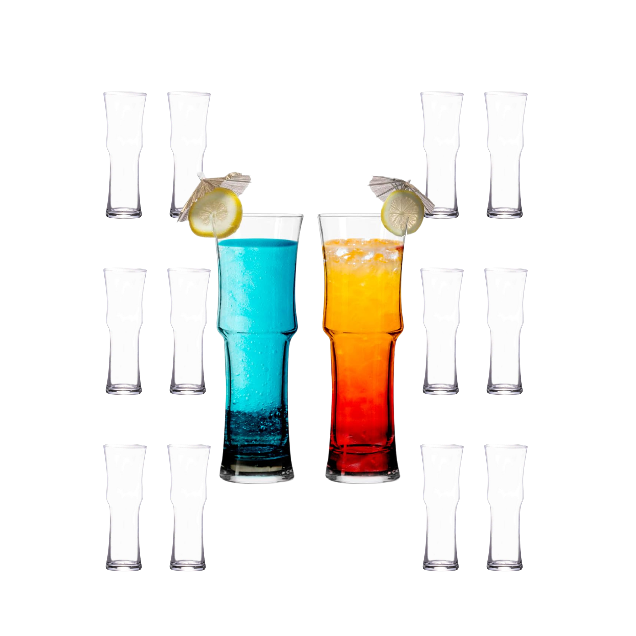 Tall Cocktail Glasses Set of 4 - Handcrafted Cocktail Glass Set (15oz)