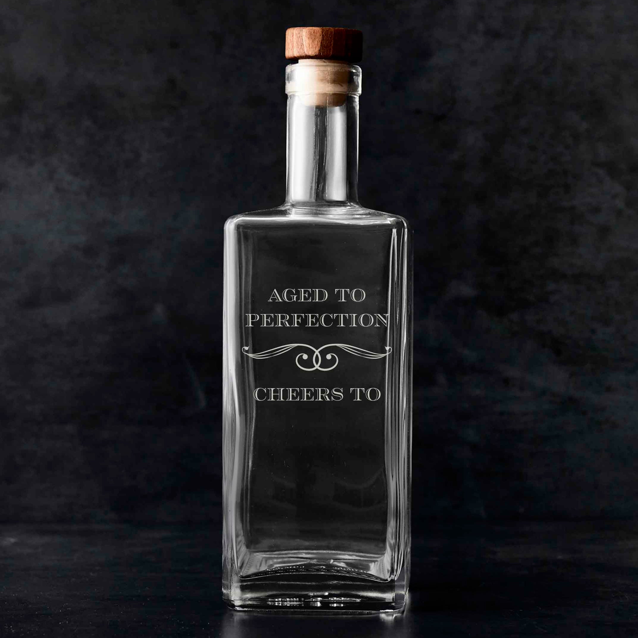 Customizable Birthday Decanter "Aged to Perfection" Personalized Gift - Square Decanter