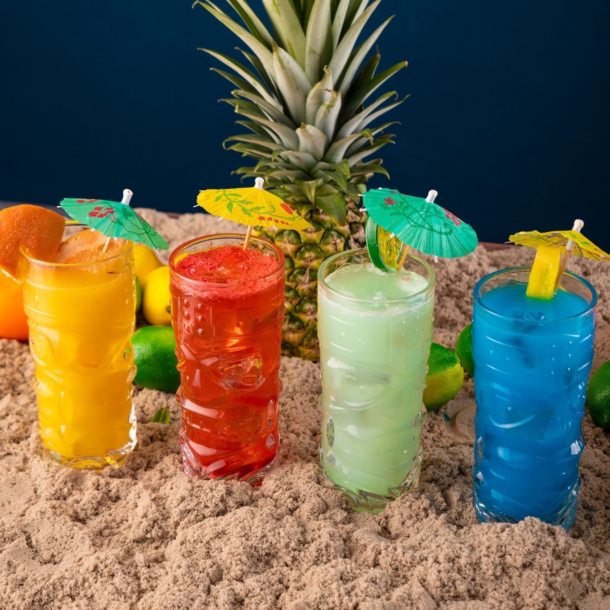 Clear Tiki Glasses, Set of 4 or 6 - 450 ML