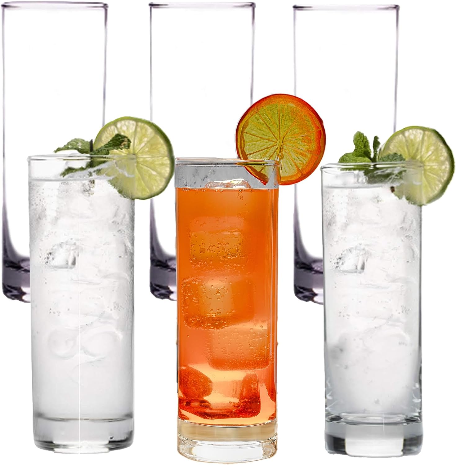 Collins Glasses/Highball Glasses - Set of 6 - 12oz/15oz