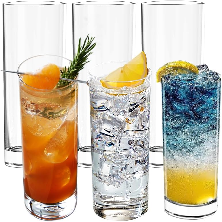 Collins Glasses/Highball Glasses - Set of 6 - 12oz/15oz