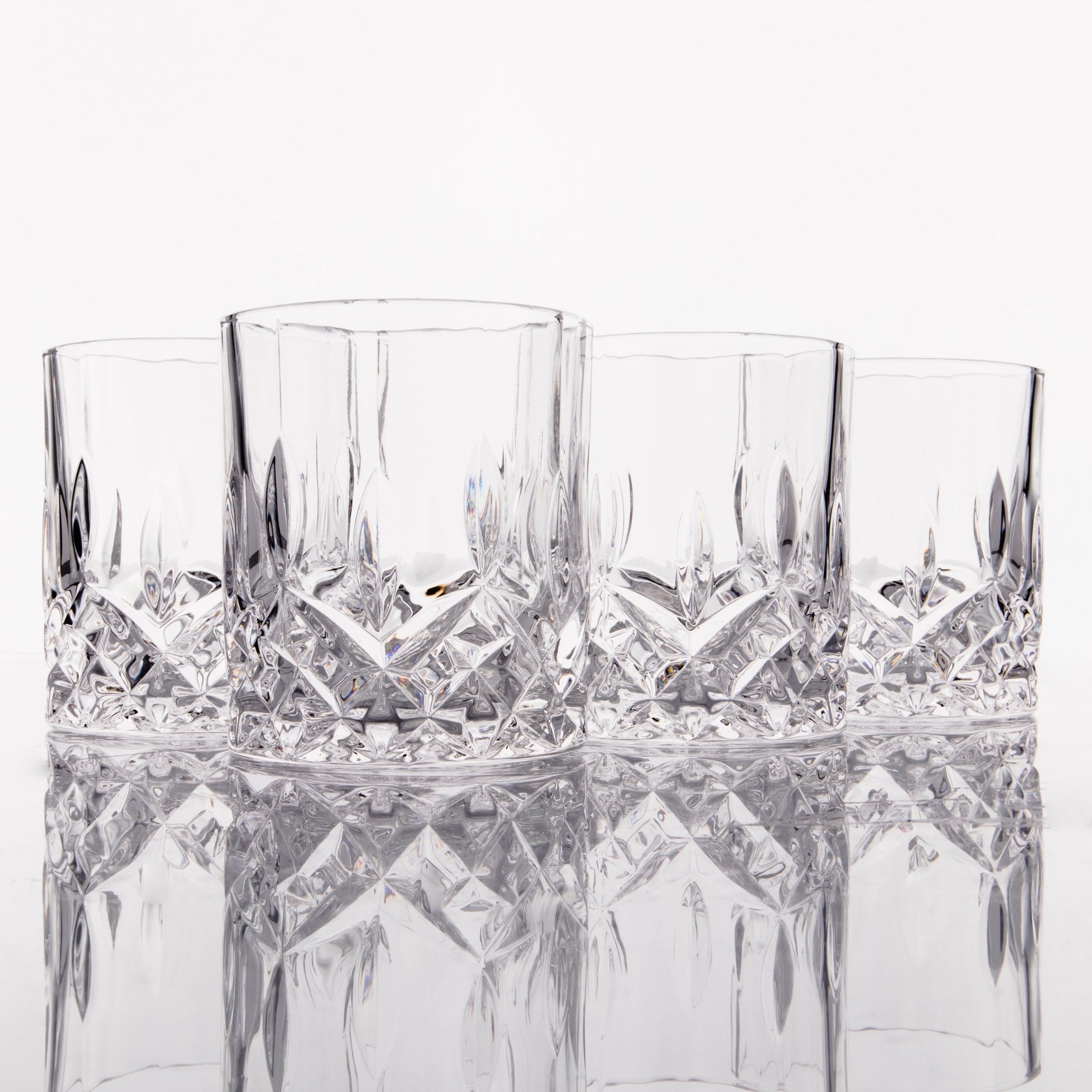 Crystal Cut Old Fashioned Whiskey Glasses Set of 2, 4 or 6 (10oz)