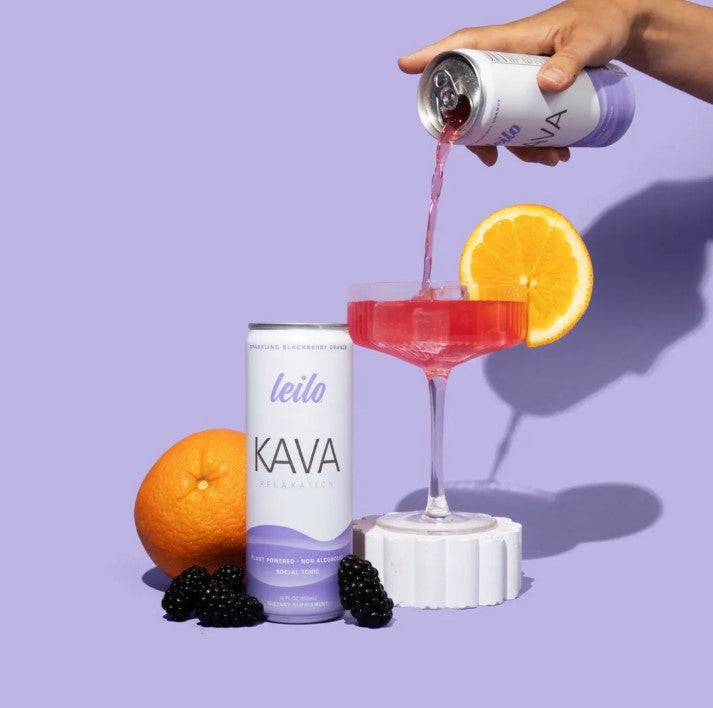 Leilo - Non-Alcoholic Kava Drink - Blackberry Orange 4-Pack