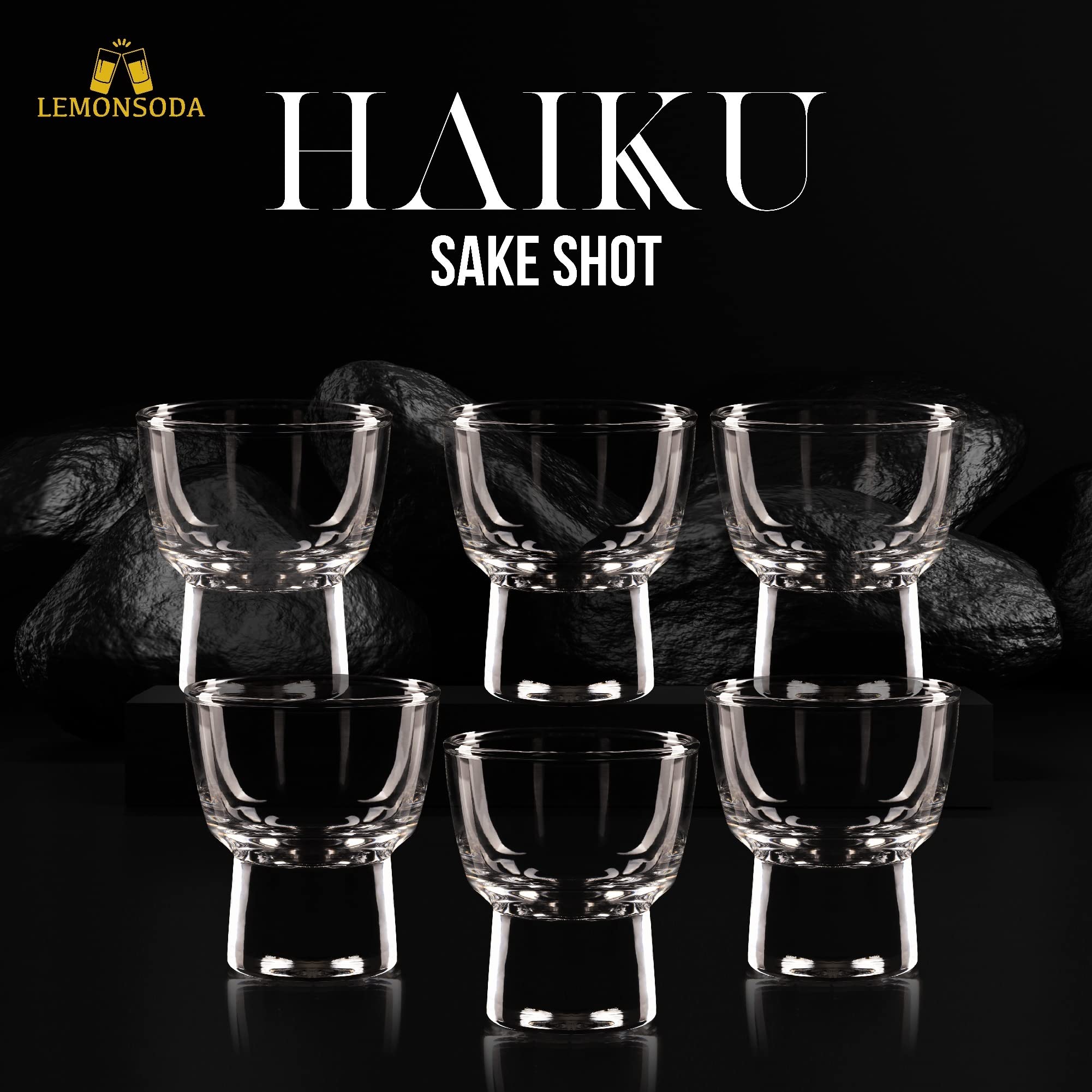 LEMONSODA Haiku Sake Shot Glasses -(60 mL / 2 fl. oz.)