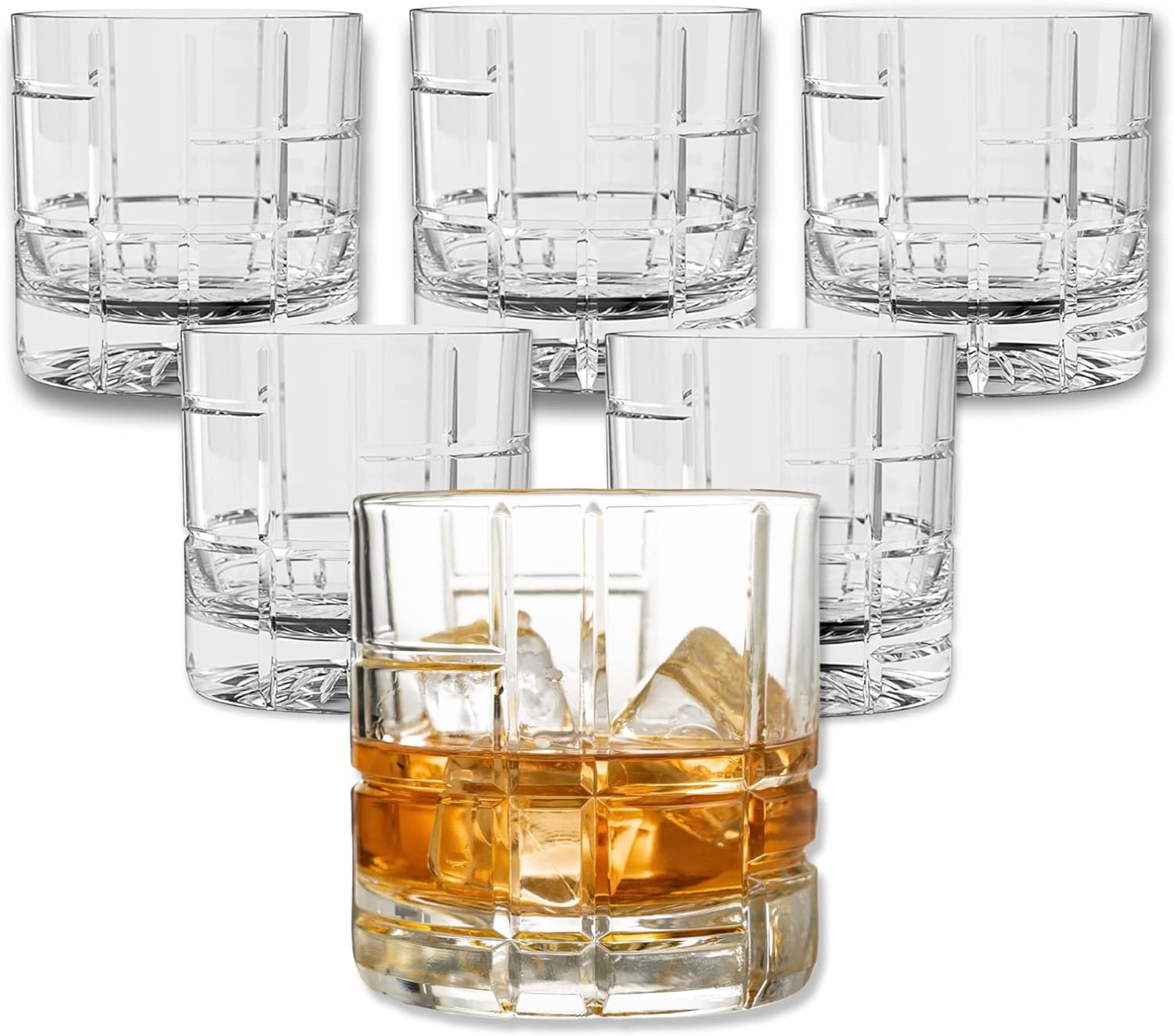 LEMONSODA Premium Double Rocks Whiskey Glasses - Set of 6 Cocktail Glasses - 12oz