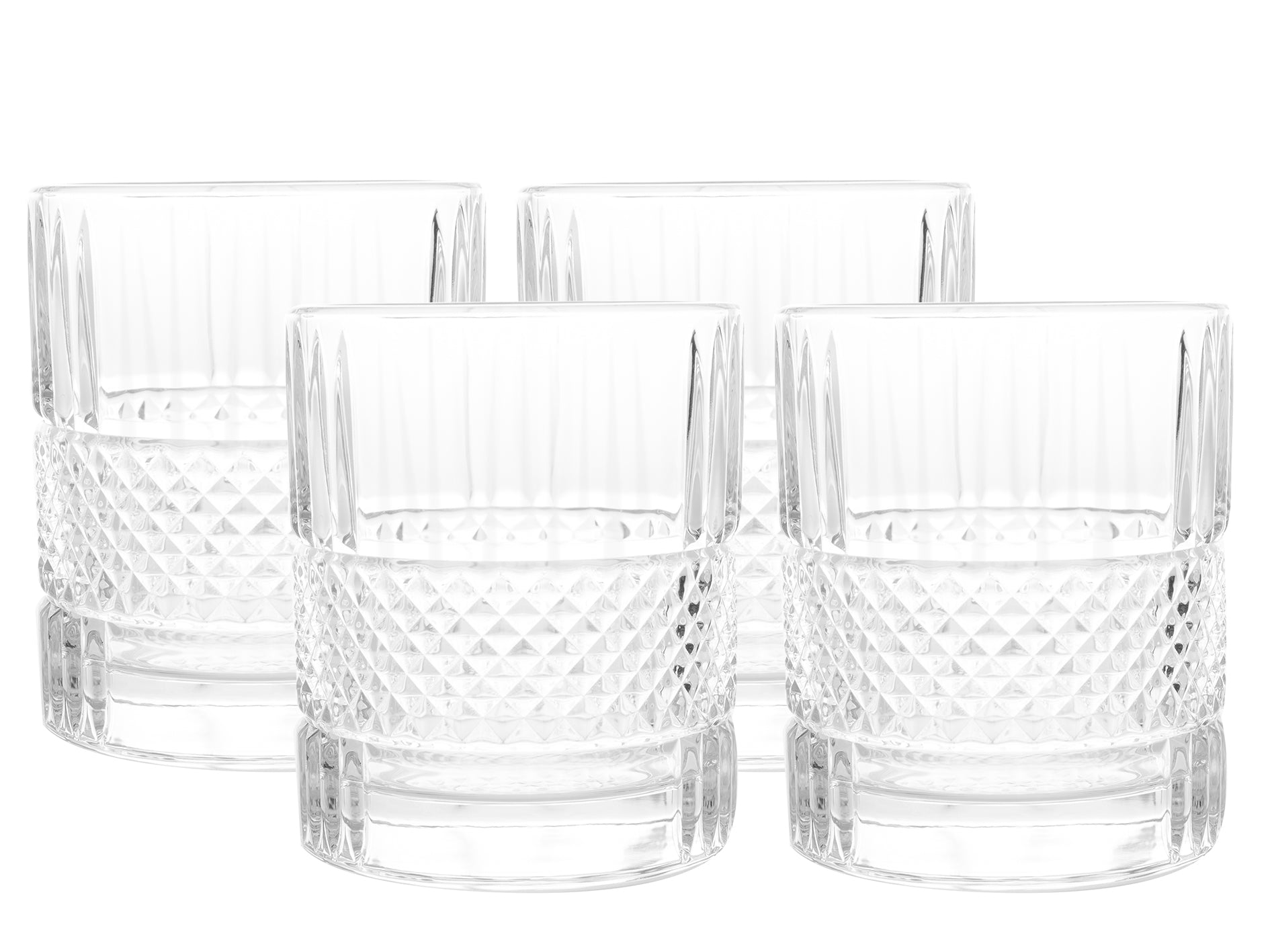 Old Fashioned Vintage Whiskey Glass Set of 4- 10oz