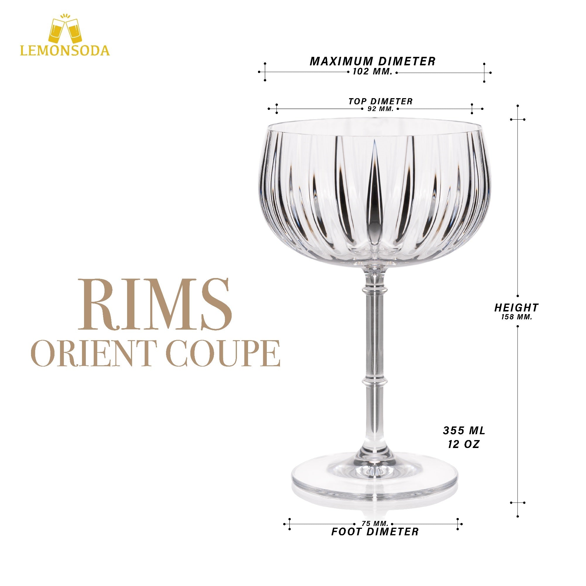 Rims Orient-Coupe Wine Glasses - Set of 2 (355 mL / 12 fl. oz.)