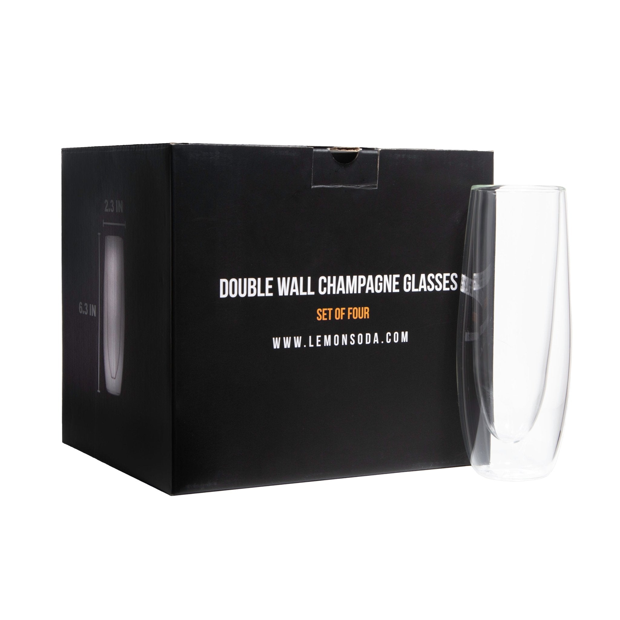 Stemless Double Wall Champagne Prosecco Glasses  - 5.4 fl. oz