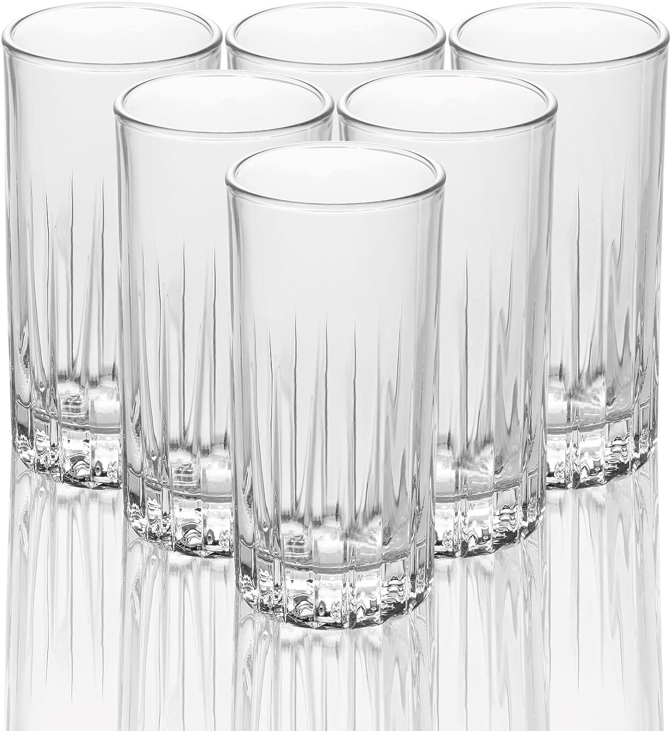 Traze Tom Collins Crystal Cut Glasses Set of 6 11.5 Oz